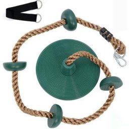 Balançoire d'arbre à corde d'escalade pour enfants avec disque de siège de 30 cm et plate-forme,