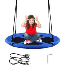 Balançoire Nid d'Oiseau Rond 100 cm de Diamètre pour Arbre Supporté de Charge Maximale 150 kg