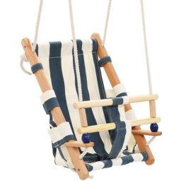 Balançoire pour bébé avec ceinture de sécurité Coton Bois Bleu Vidaxl Bleu