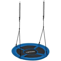 Balançoire Nid D'Oiseau Filet Xl Ronde Pour Enfants Corde Réglable Ø105Cm 100Kg - Bleu