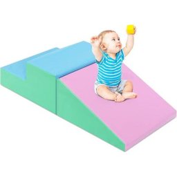 Modules de Motricite en Mousse avec Escalier et Toboggan pour Enfant a Partir de 3 Ans, Blocs de