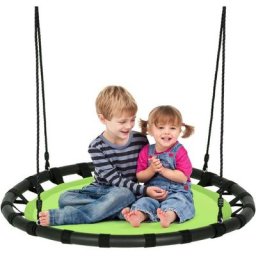Balançoire Nid d'Oiseau Ronde Ø100CM pour Enfant Hauteur Réglable 100-160CM Charge 150 kg avec