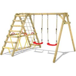 Wickey - Portique balançoire Aire de jeux Smart Hike avec extension d'escalade Portique bois pour