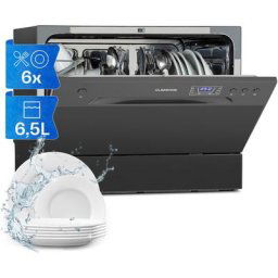 Klarstein - Mini Lave Vaisselle de 6 Couvert, Lave-vaisselles Silencieux, 6 Programmes de Lavage,