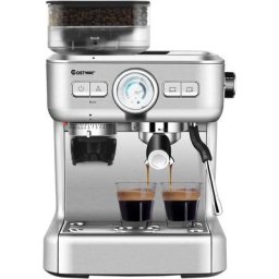 Machine à Café Automatique 1350W avec Broyeur Réglable 30 Gammes et Buse Vapeur, Machine à Café