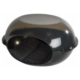 Niche Pour Chien & Coussin dôme 57cm Noir Fumé - Paris Prix