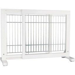 Barrière, en bois 65-108 × 61 cm, blanc