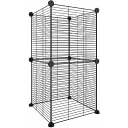 Cage animaux de compagnie à 8 panneaux Noir 35x35 cm Acier Vidaxl n/a