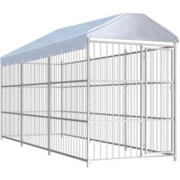 Chenil d'extérieur avec toit pour chiens 450 x 150 x 200 cm Vidaxl n/a