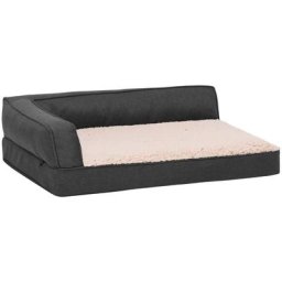 Matelas de lit ergonomique pour chien 75x53 cm Gris foncé Vidaxl dark grey and cream