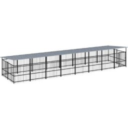 Chenil d'extérieur avec toit pour chiens Acier 15,02 m² Vidaxl n/a