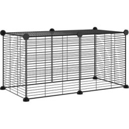 Cage animaux de compagnie à 8 panneaux Noir 35x35 cm Acier Vidaxl n/a