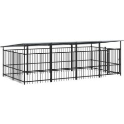 Chenil d'extérieur avec toit pour chiens Acier 7,51 m² Vidaxl n/a