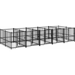 Chenil d'extérieur pour chiens Acier 9,38 m² vidaXL - N/A