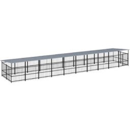 Chenil d'extérieur avec toit pour chiens Acier 18,77 m² Vidaxl n/a