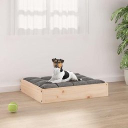Lit pour chien | Coussin Matelas pour chien 51,5x44x9 cm Bois de pin solide 55736 - Brun
