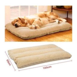 Live House - Lit Tapis Coussin Lavable pour Chien 100 x 65 x 15 cm coleur de Beige Couchage pour