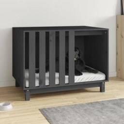 Niche pour chien Lit pour chien Moderne - Gris 90x60x67 cm Bois de pin massif BV204360 - BonneVie