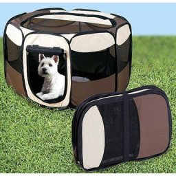 Hofuton Parc à Chiot, Enclos pour Petits Animaux, Café et Blanc, Matériau: Tissu 600D Oxford