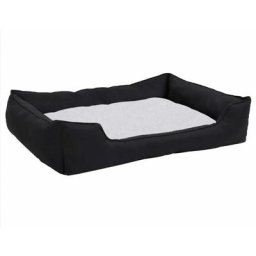 Lit pour chiens Noir et blanc 65x50x20 cm Aspect de lin Polaire Vidaxl Noir et blanc