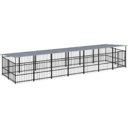 Vidaxl - Chenil d'extérieur avec toit pour chiens Acier 13,14 m²