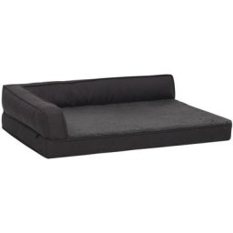 Vidaxl - Matelas de lit ergonomique de chien 60x42 cm Polaire Noir Noir