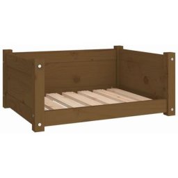 Lit pour chien Marron miel 65,5x50,5x28 cm Bois de pin solide Vidaxl marron miel
