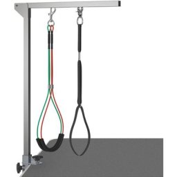 Bras de toilettage pliable animaux - hauteur réglable max. 74 cm - 3 colliers de serrage - chien