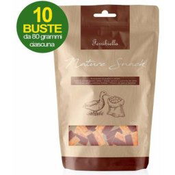 Ferribiella - Nature Snack Bouchées de canard et de patate douce pour chiens 10 sachets de 80g
