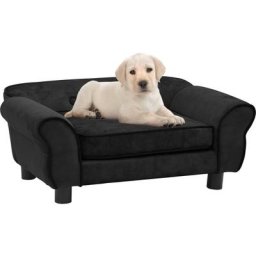 Canapé pour chien | Canapé Lit chien chat sur pied Noir 72x45x30 cm Peluche 95857 - Noir