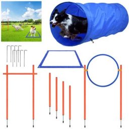 Agility Agility Kit d'entraînement pour chiens de grande taille avec tunnel pour chien, obstacles
