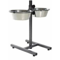 Trixie - Support réglable de bol pour chiens 5,6 l 24 cm Argent