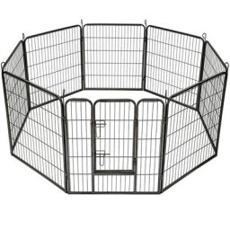Enclos pour chien modulable - parc à chiots, enclos à chiots, chenil extérieur - 80 cm - gris