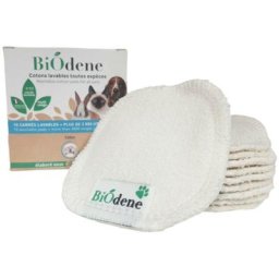 10 Cotons lavables réutilisable carrée de 8 x 8 cm, chat, chien, rongeur Animallparadise Blanc