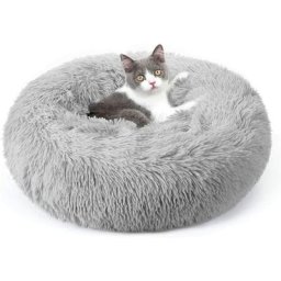 Panier Chat Rond Moelleux, Panier Chien Anti Stress,Coussin Chat Apaisant en Peluche Doux et