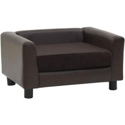 Canapé pour chien Marron 60x43x30 cm Peluche et similicuir Vidaxl Marron