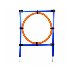 Trixie - Anneau fun agility, en plastique 115 × ø 3 cm, ø 65 cm, bleu/orange
