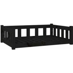 Lit pour chien noir 95,5x65,5x28 cm bois de pin solide Vidaxl Noir