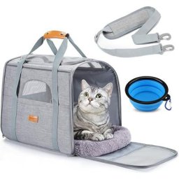 Sac Transport Chat Chien, Caisse de Transport Chat Respirant et Pliable Cage Transport Chat avec