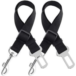 Serbia - Noir - Lot de 2 ceintures de sécurité pour chien réglables Ripstop, ceinture de sécurité
