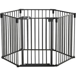 Barrière de sécurité - parc enclos chien modulable pliable - porte verrouillable - 6 panneaux acier