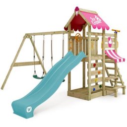 Aire de jeux Portique bois VanillaFlyer avec balançoire et toboggan Maison enfant exterieur avec
