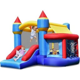 Château Gonflable Multifonctions avec Toboggan Fosse à Balle Kit de Réparation Sac