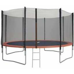 Trigano - Trampoline ø 3,66 m avec filet de sécurité et échelle - Noir