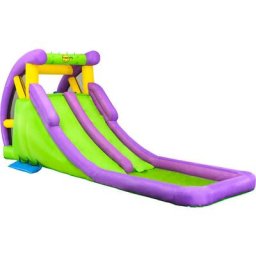 Toboggan à eau gonflable avec pataugeoire 600x215x255 cm pvc Happy Hop Multicolore
