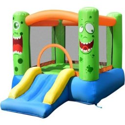 Château Gonflable/Aire de Jeux pour Enfants avec Cercle Panier de Basket-ball Toboggan et Kit de