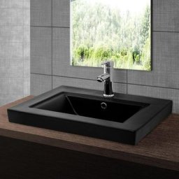 Ml-design - Lavabo en céramique noir mat vasque encastre pour salle de bain 610x465x155 mm