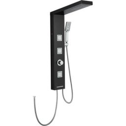 Panneau Colonne de Douche Hydromassante Led sans Robinetterie, 4 Fonctions: Douche Pluie, Jet de
