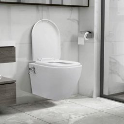 Toilette murale sans bord à fonction de bidet Céramique Blanc