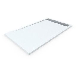 Receveur de douche en Résine quartz premium avec Cadre. Texture Ardoise. Blanc ral: 9003 90X160CM